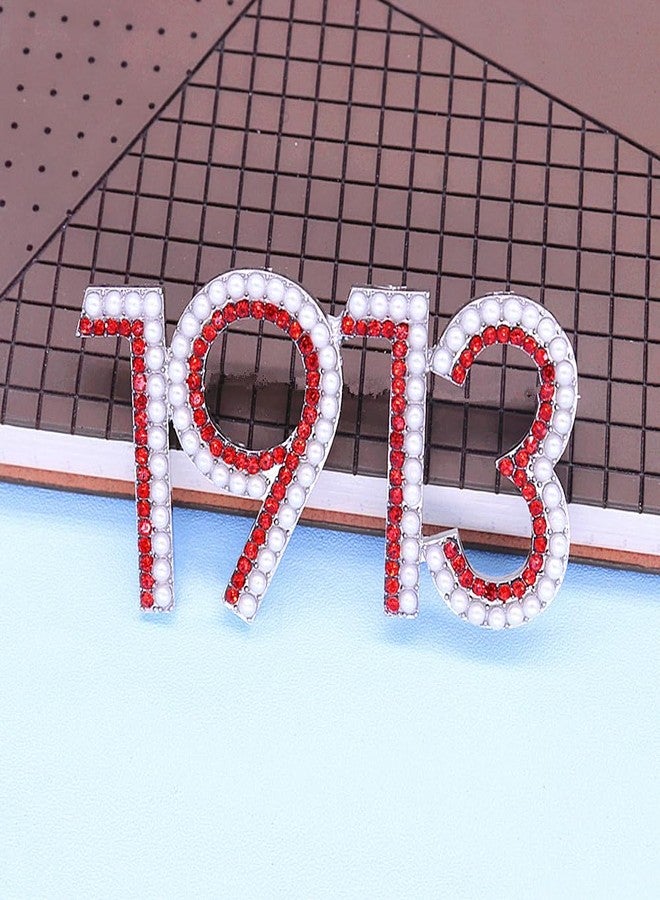 HUSURU Soror Organization Pearl 1913 DST Brooch Pin for Women Sorority Gift Greek Sorority Brooches for Clothing Bag - Image 4